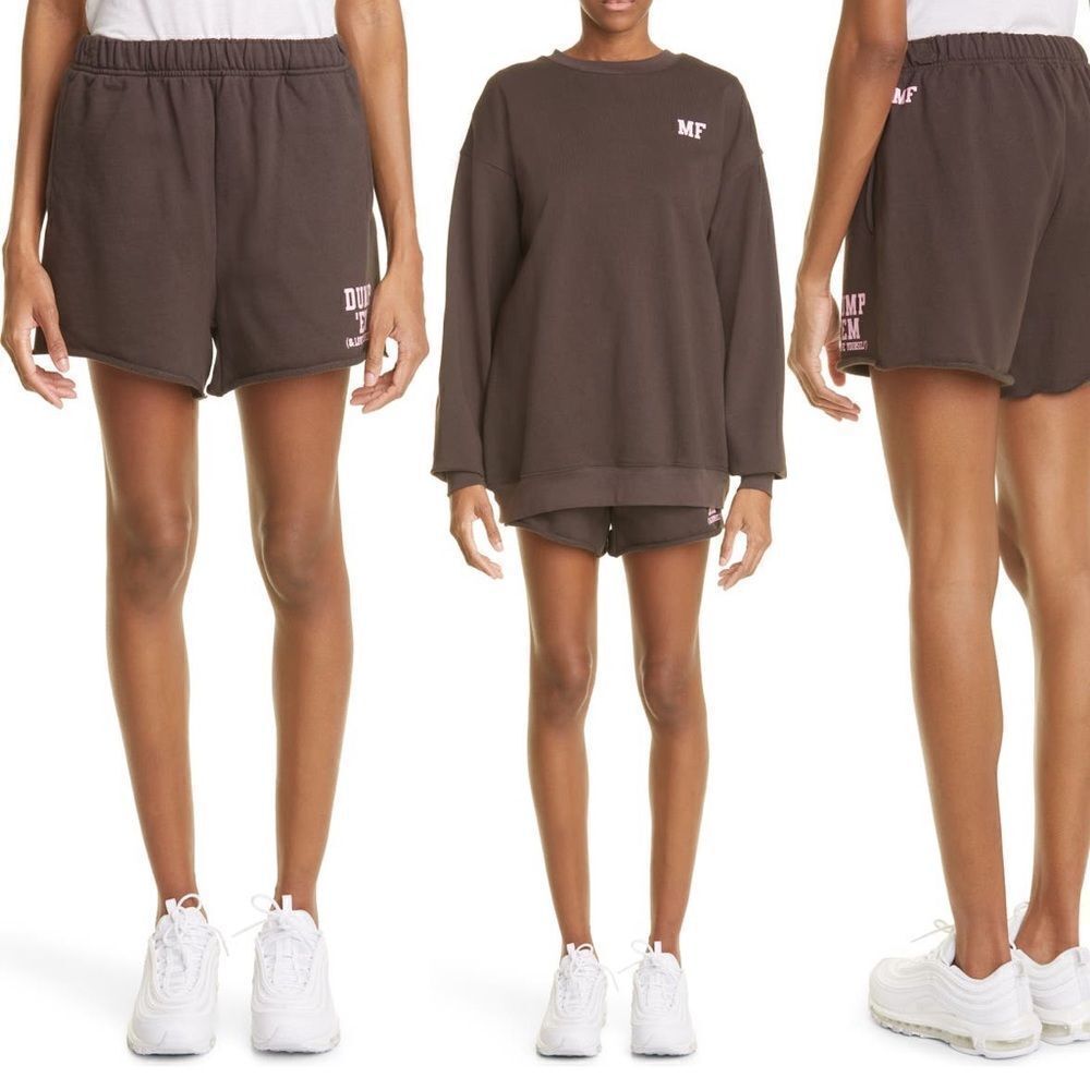 THE MAYFAIR GROUP Cotton Dump 'Em Sweat Shorts M/L Brown NWT
